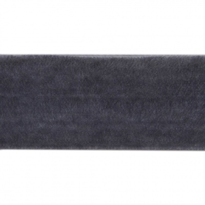 Лента бархатная нейлон, шир.25 мм, (упак. 45,7м), цв.189-т.серый - купить в Ростове-на-Дону. Цена: 981.09 руб.