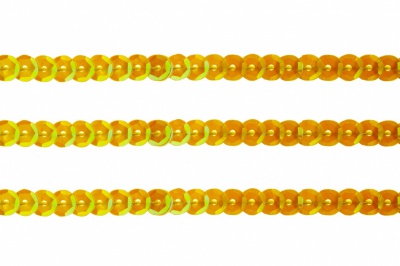 Пайетки "ОмТекс" на нитях, CREAM, 6 мм С / упак.73+/-1м, цв. 92 - золото - купить в Ростове-на-Дону. Цена: 484.77 руб.