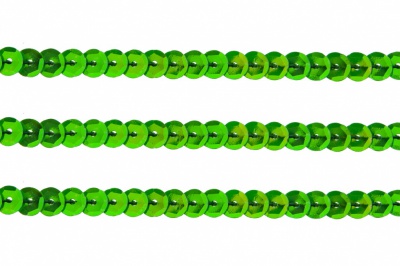 Пайетки "ОмТекс" на нитях, CREAM, 6 мм С / упак.73+/-1м, цв. 94 - зеленый - купить в Ростове-на-Дону. Цена: 297.48 руб.