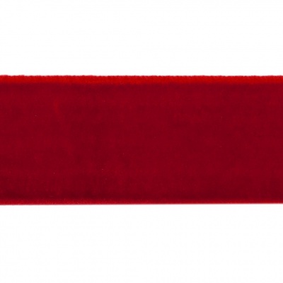 Лента бархатная нейлон, шир.25 мм, (упак. 45,7м), цв.45-красный - купить в Ростове-на-Дону. Цена: 981.09 руб.