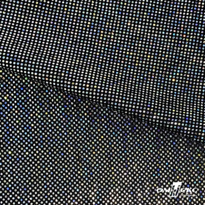 Трикотажное полотно голограмма, шир.140 см, #601-хамелеон чёрный - купить в Ростове-на-Дону. Цена 452.76 руб.