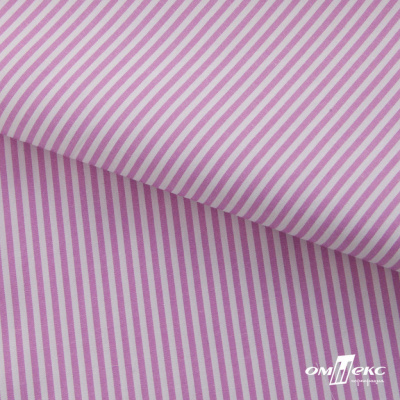 Ткань сорочечная Полоска Кенди, 115 г/м2, 58% пэ,42% хл, шир.150 см, цв.1-розовый, (арт.110) - купить в Ростове-на-Дону. Цена 309.82 руб.