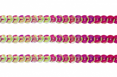Пайетки "ОмТекс" на нитях, CREAM, 6 мм С / упак.73+/-1м, цв. 89 - розовый - купить в Ростове-на-Дону. Цена: 468.37 руб.